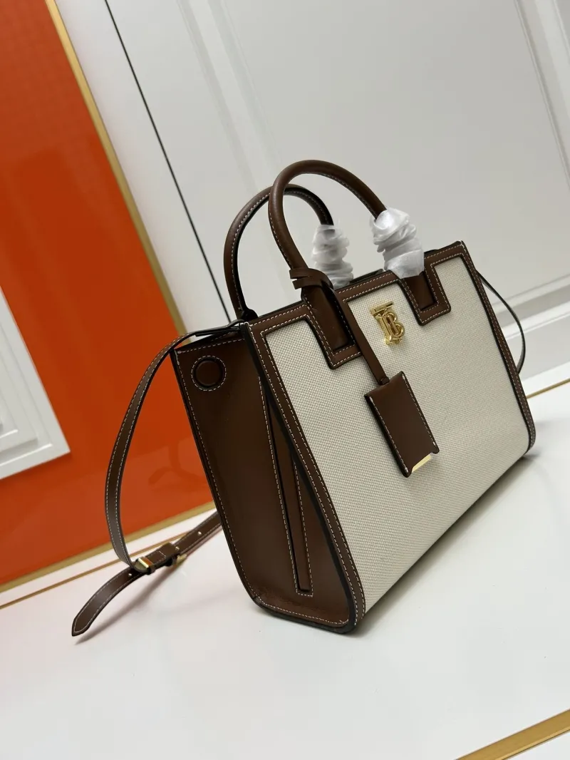 Burberry Beige Brown Tote Shoulder Bag 27cm - Image 3