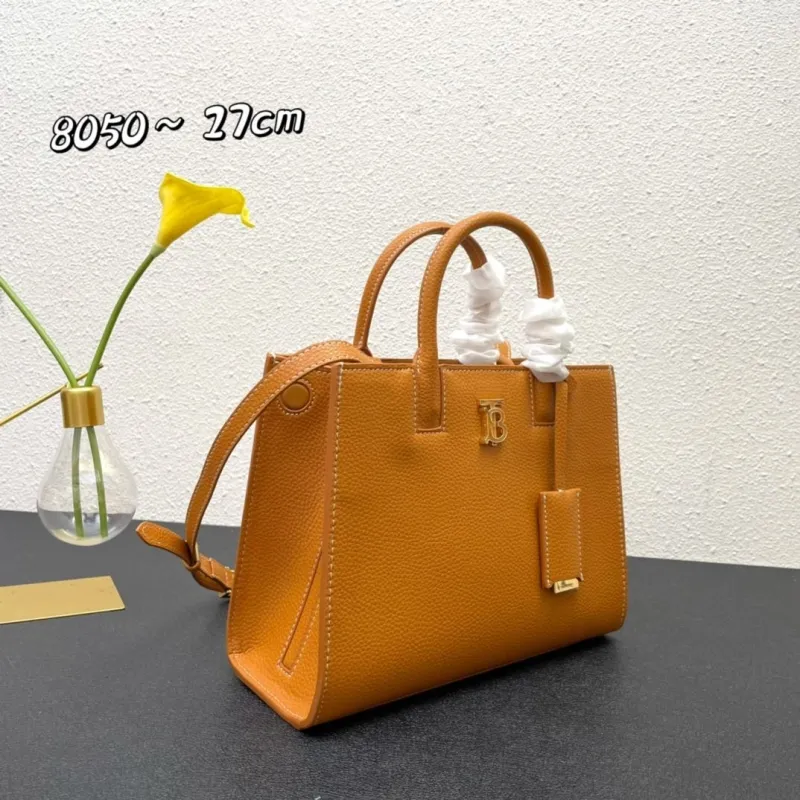 Alternative view of Burberry 8050 Tan Leather Tote Bag