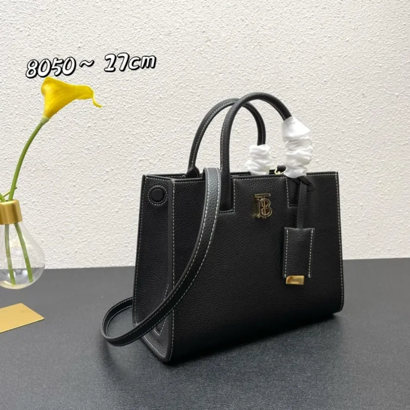 Alternative view of Burberry Black Leather Tote Bag 8050 27cm