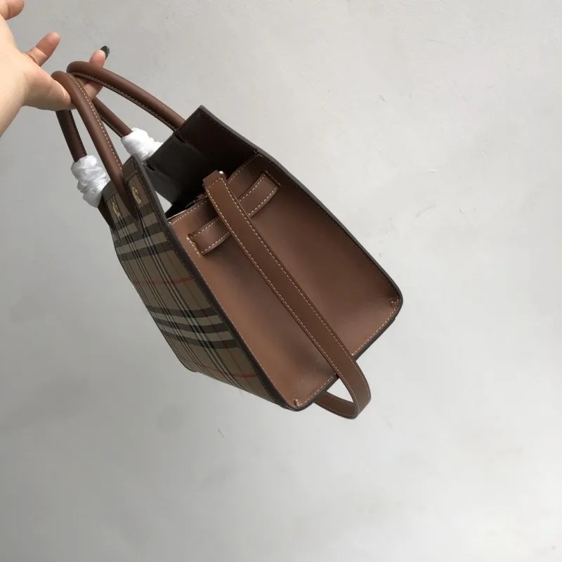 Alternative view of Burberry Vintage Check Leather Trim Tote Bag