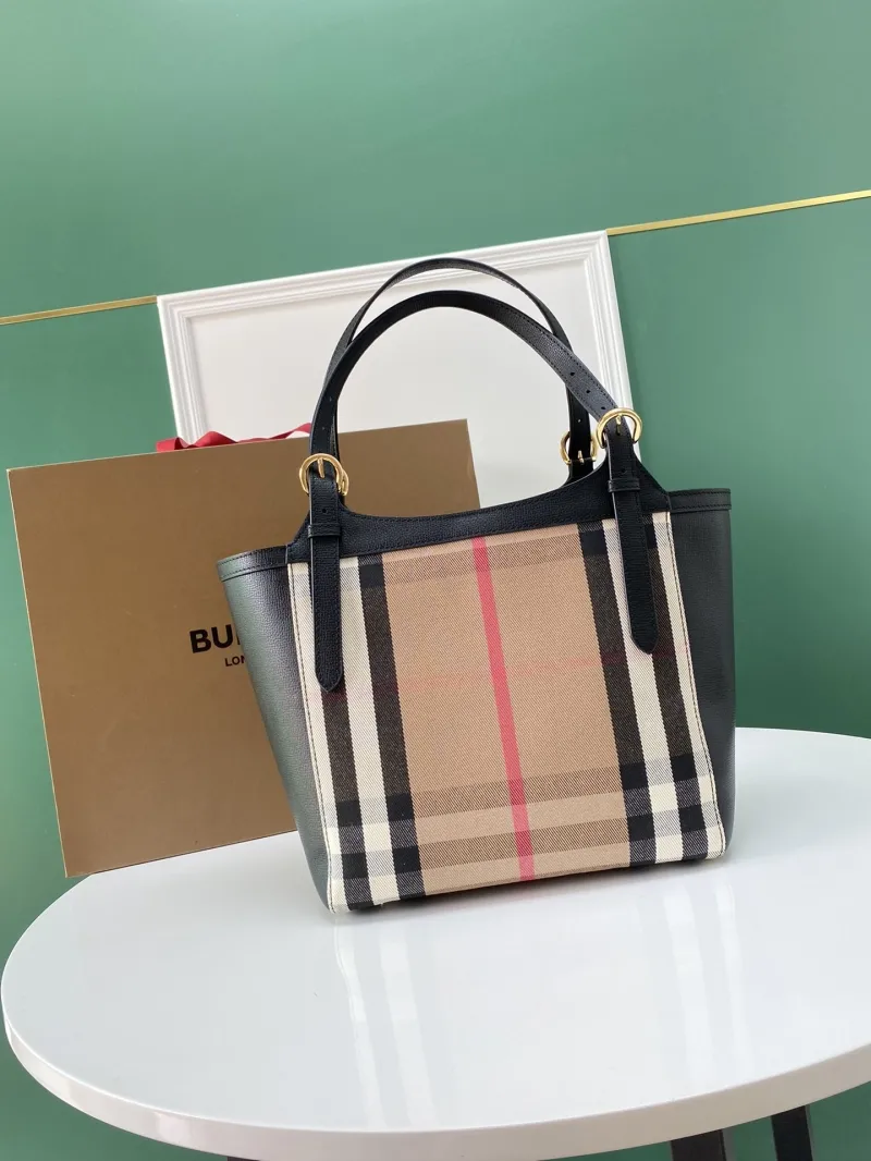 Burberry Black Check Tote Bag