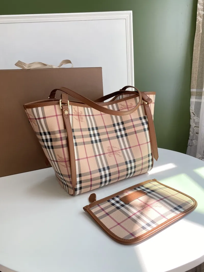 Alternative view of Burberry Classic Check Tote Bag with Matching Pouch