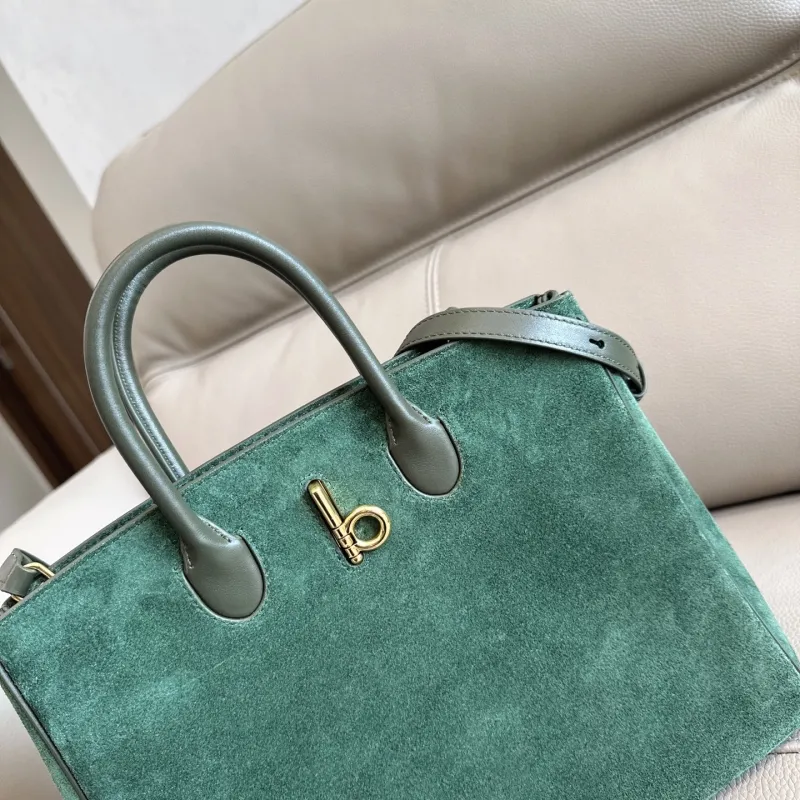 Burberry Green Suede Tote Bag - Image 6