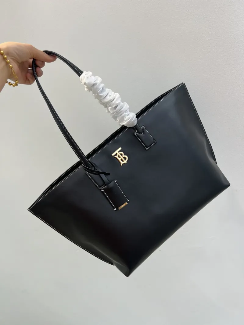 Burberry Black Leather Tote Bag