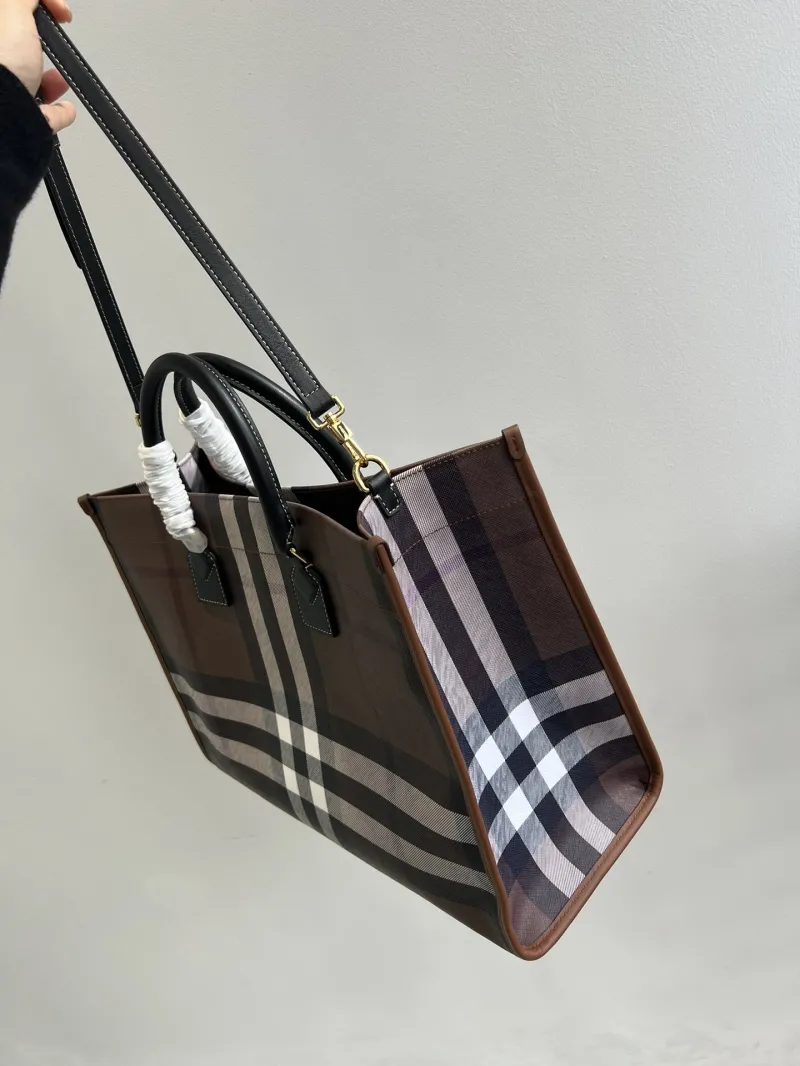 Alternative view of Burberry Brown Check Tote Bag