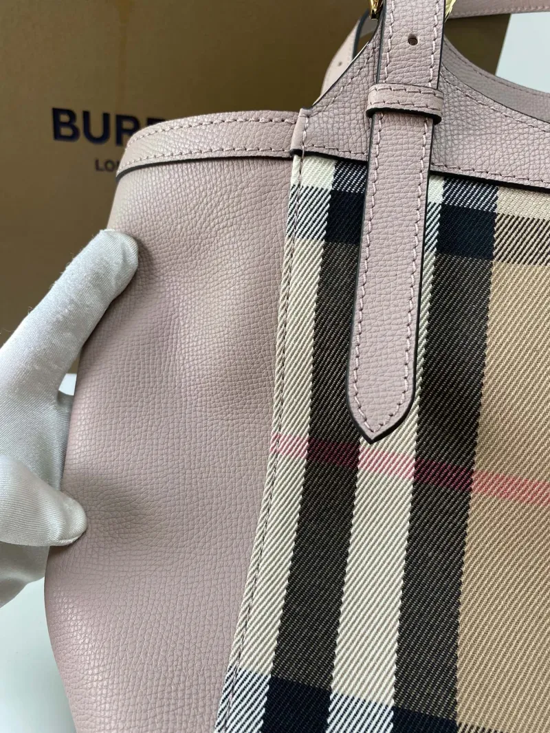 Burberry Pink Check Tote Bag - Image 4