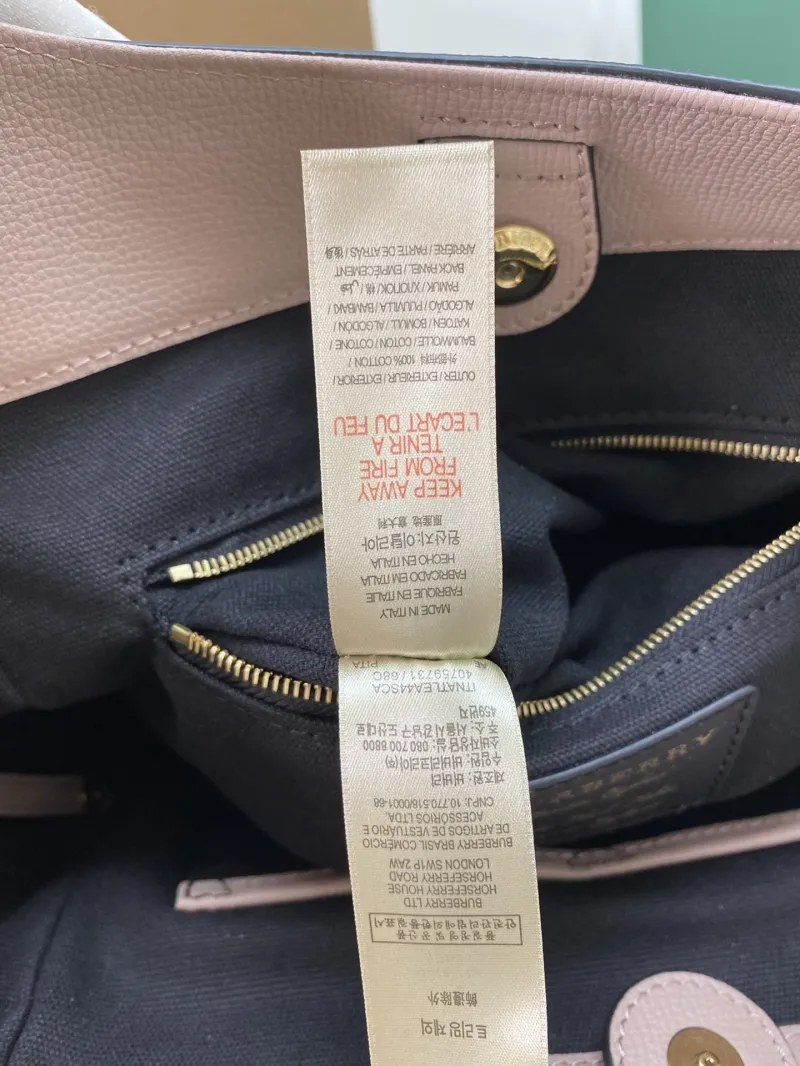Burberry Pink Check Tote Bag - Image 8