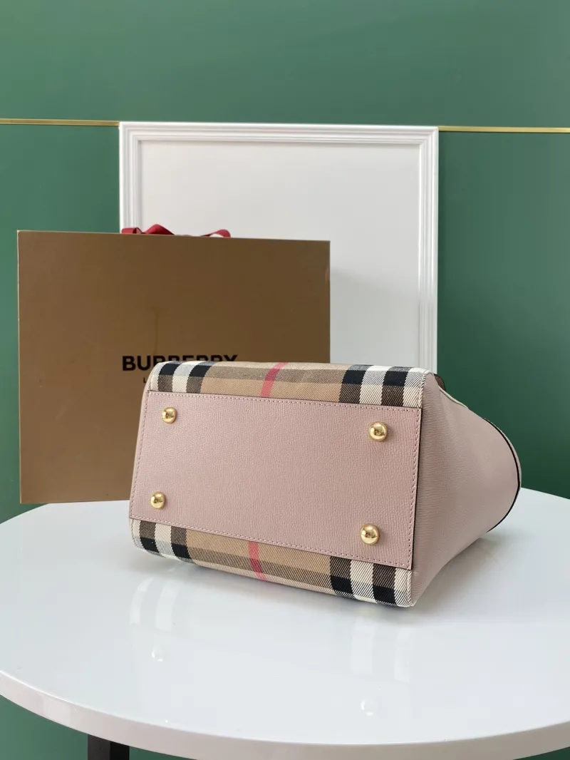 Burberry Pink Check Tote Bag - Image 9