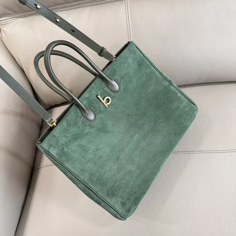 Burberry Green Suede Tote Bag - Image 3