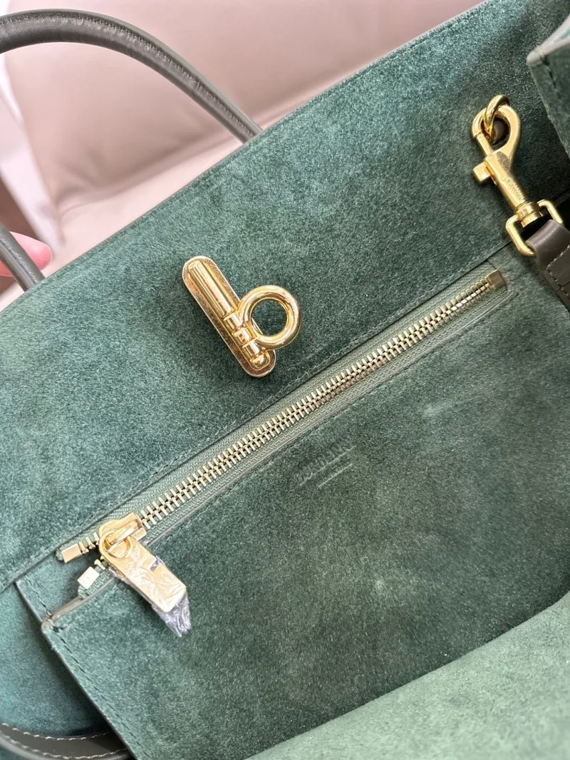 Burberry Green Suede Tote Bag - Image 8