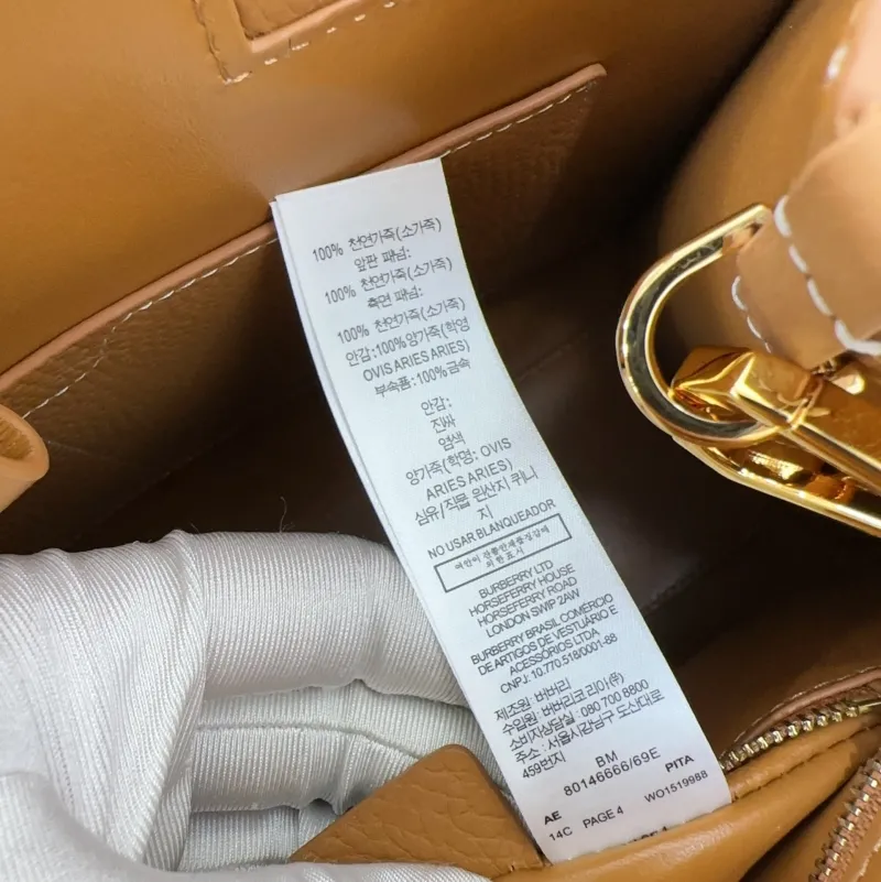 Burberry Tan Leather Tote Bag 77 - Image 7