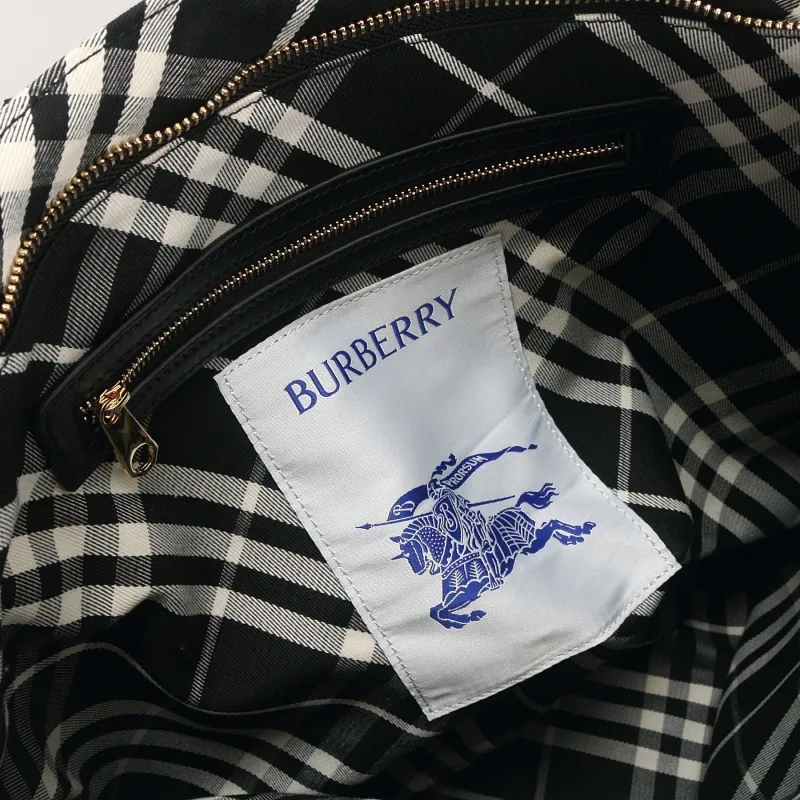 Burberry Black White Check Tote Bag 82 - Image 8