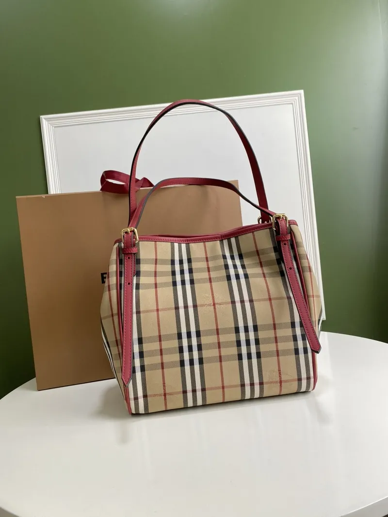 Burberry Beige Red Check Shoulder Bag 90