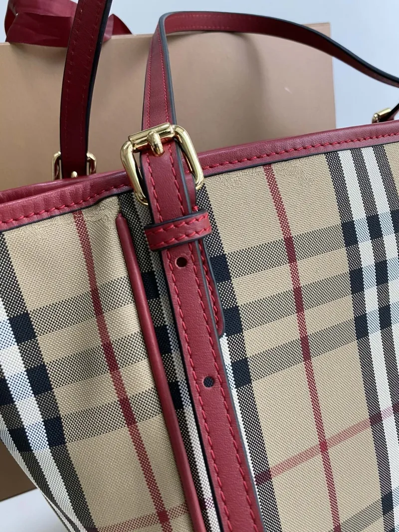 Burberry Beige Red Check Shoulder Bag 90 - Image 3
