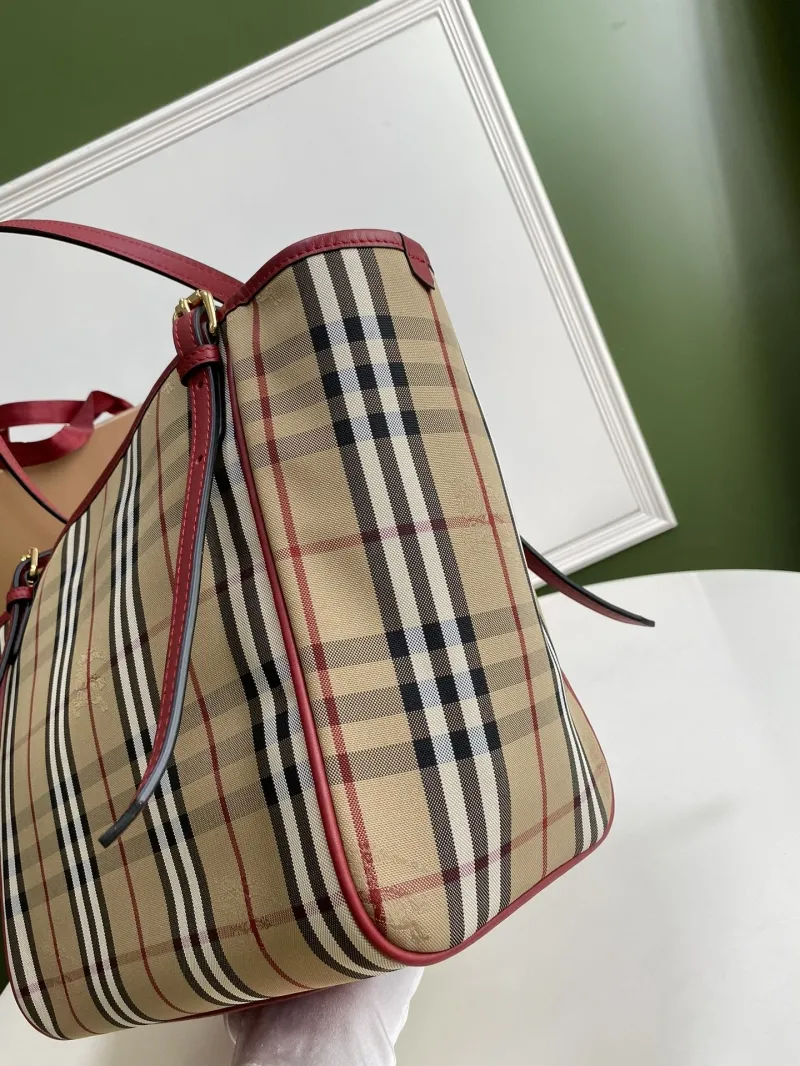 Burberry Beige Red Check Shoulder Bag 90 - Image 4
