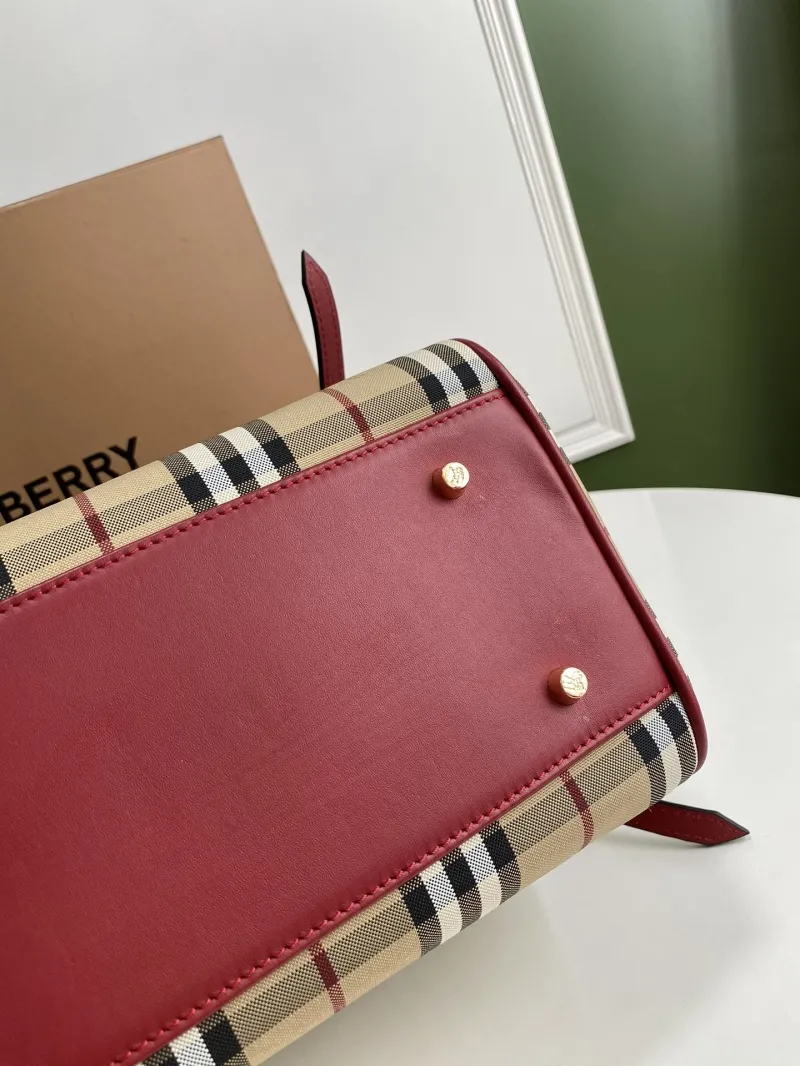 Burberry Beige Red Check Shoulder Bag 90 - Image 5