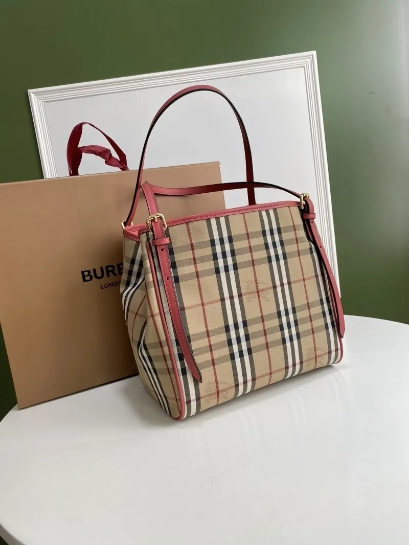 Alternative view of Burberry Pink Check Tote Handbag