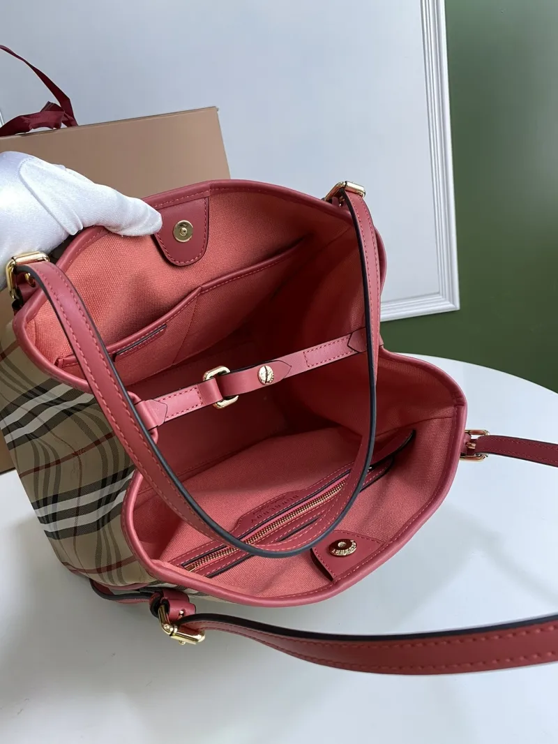 Burberry Pink Check Tote Handbag - Image 3