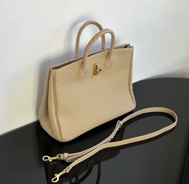 Burberry Beige Leather Tote Handbag 93