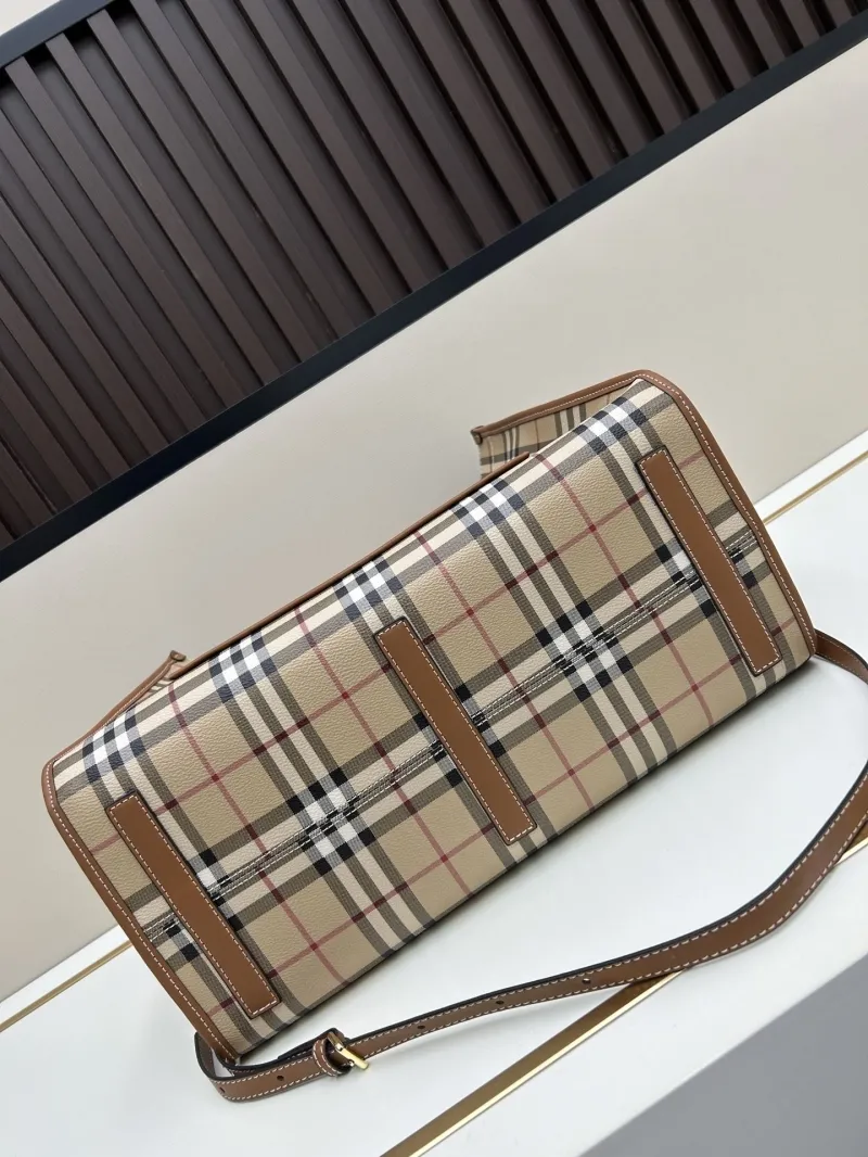 Burberry Beige Brown Vintage Check Tote Bag 8572 - Image 5