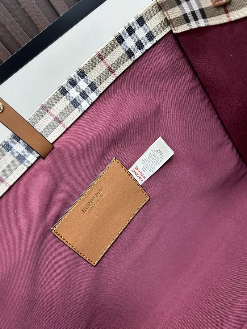 Burberry Beige Brown Vintage Check Tote Bag 8572 - Image 8