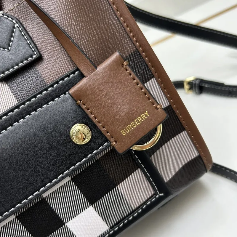 Burberry Brown Check Tote Bag 8571 - Image 5