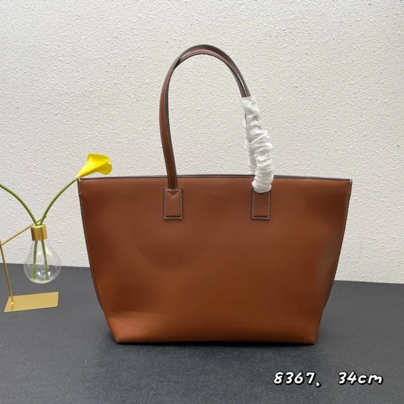 Burberry Brown Leather Tote Bag 8367 34cm - Image 3