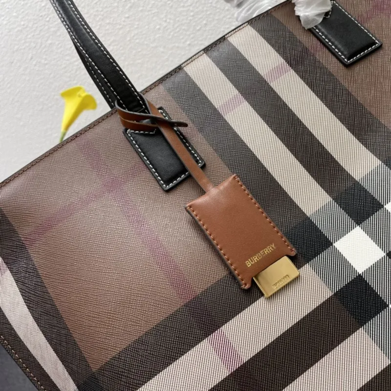 Burberry Brown Check Tote Bag 8367 34cm - Image 4