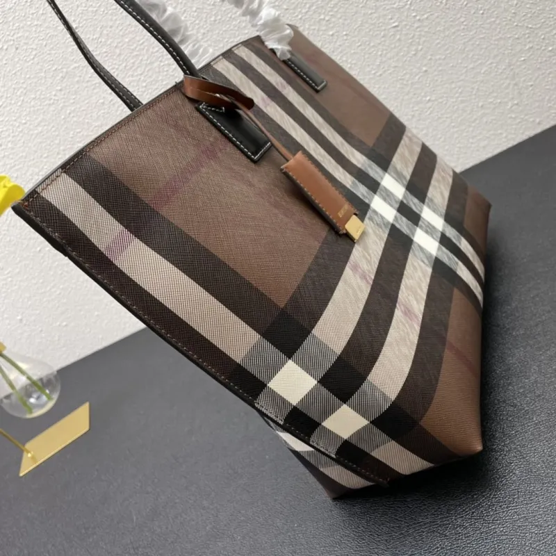 Burberry Brown Check Tote Bag 8367 34cm - Image 5