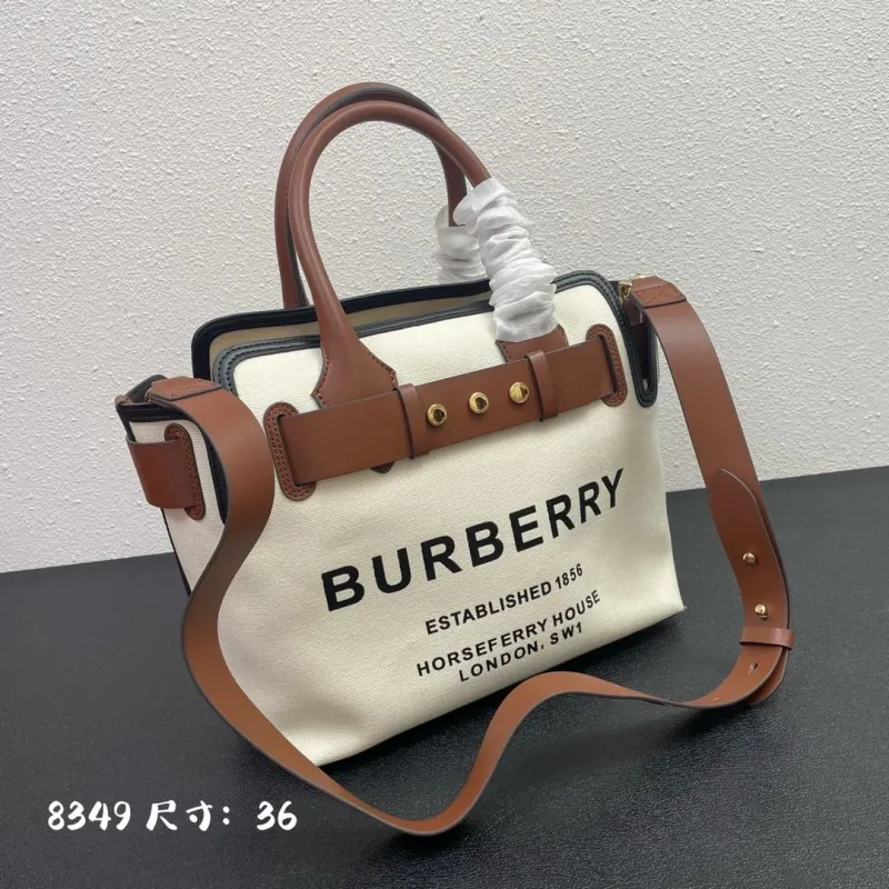 Alternative view of Burberry 8349 Cream Canvas Tote Bag Size 36