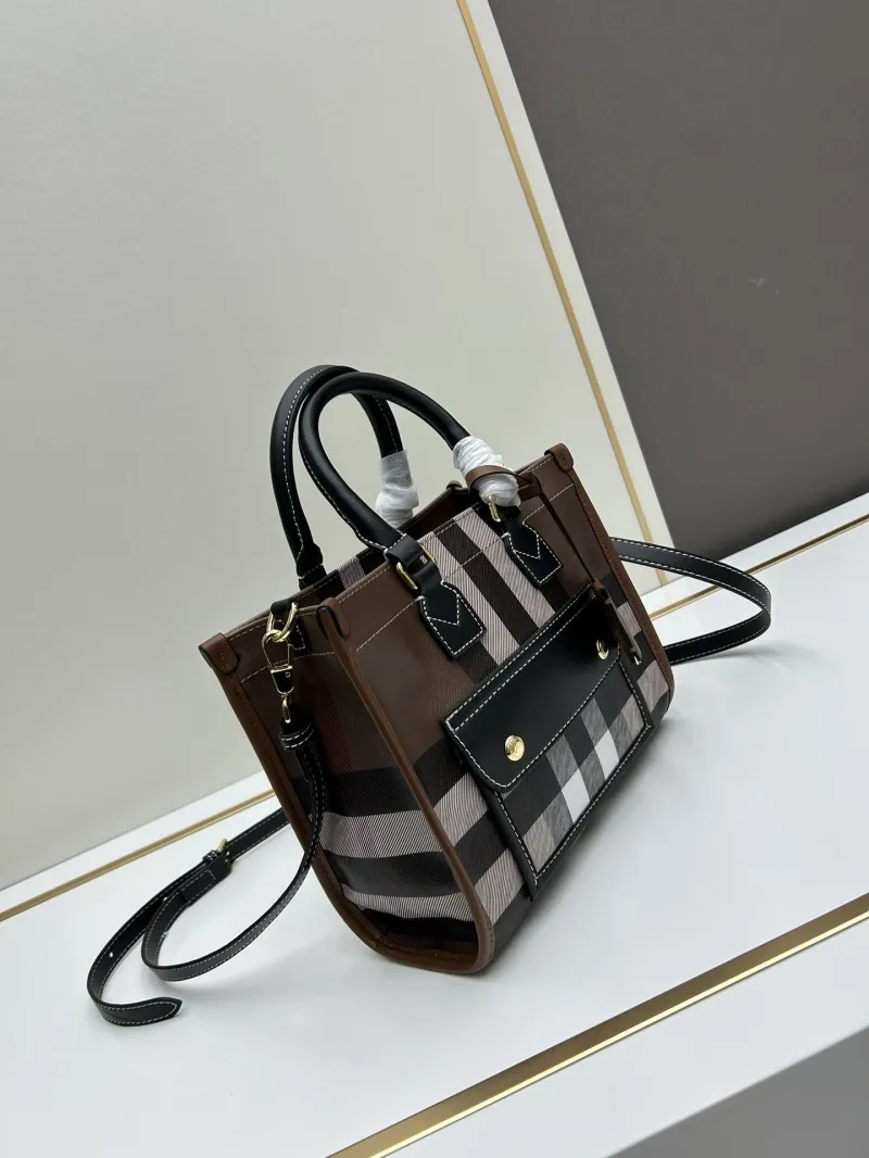 Alternative view of Burberry Brown Check Tote Bag 8571