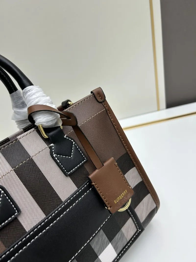Burberry Brown Check Tote Bag 8571 - Image 4