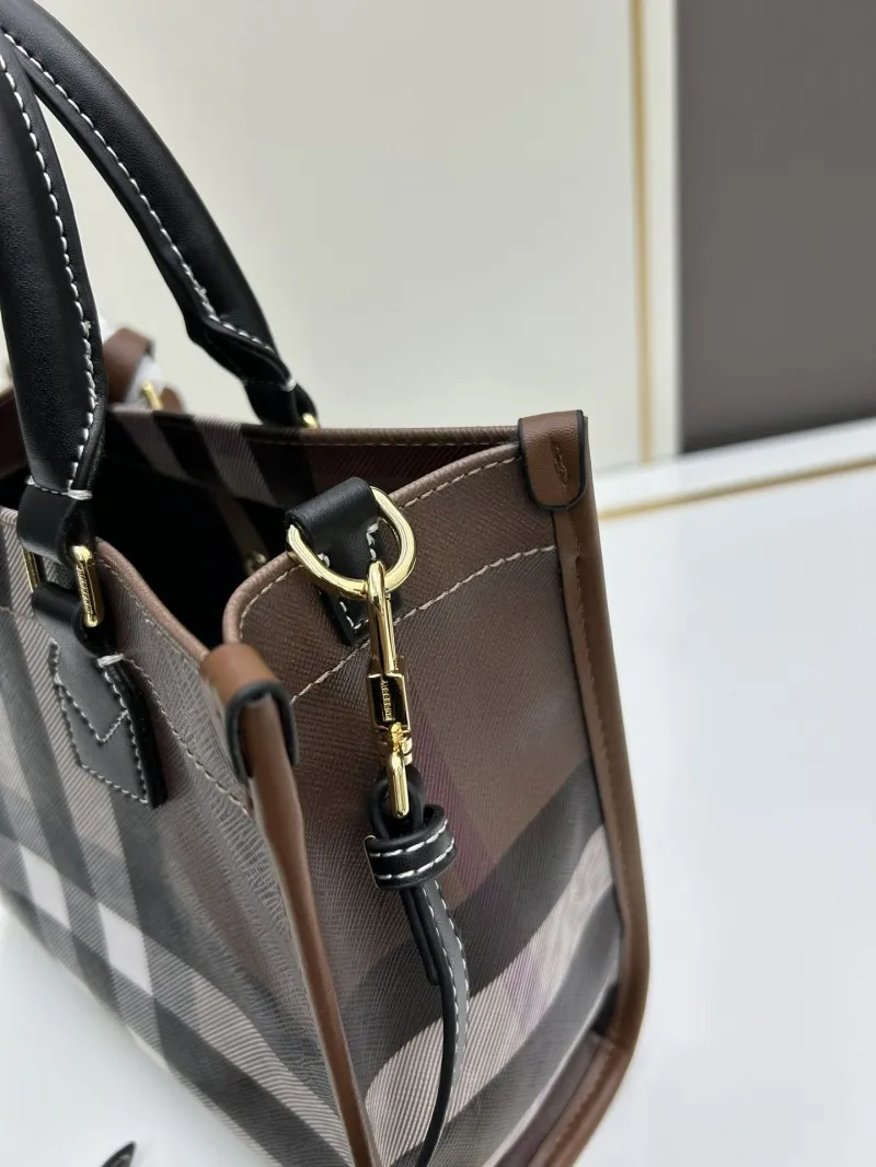 Burberry Brown Check Tote Bag 8571 - Image 6