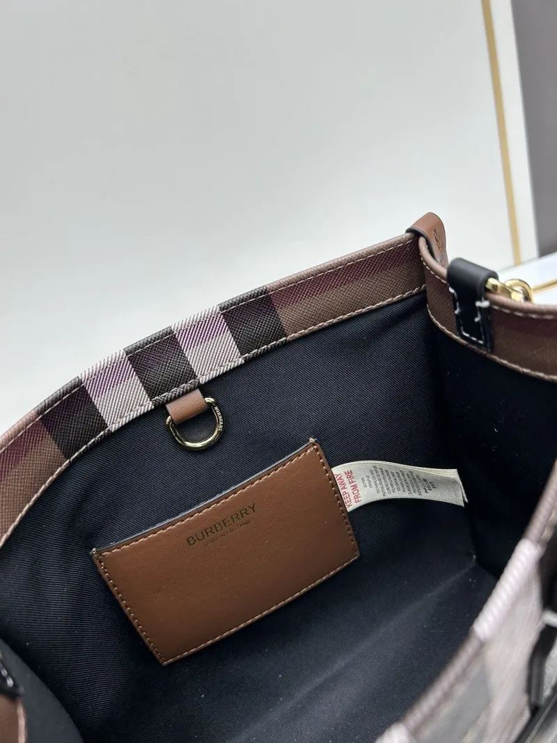 Burberry Brown Check Tote Bag 8571 - Image 8