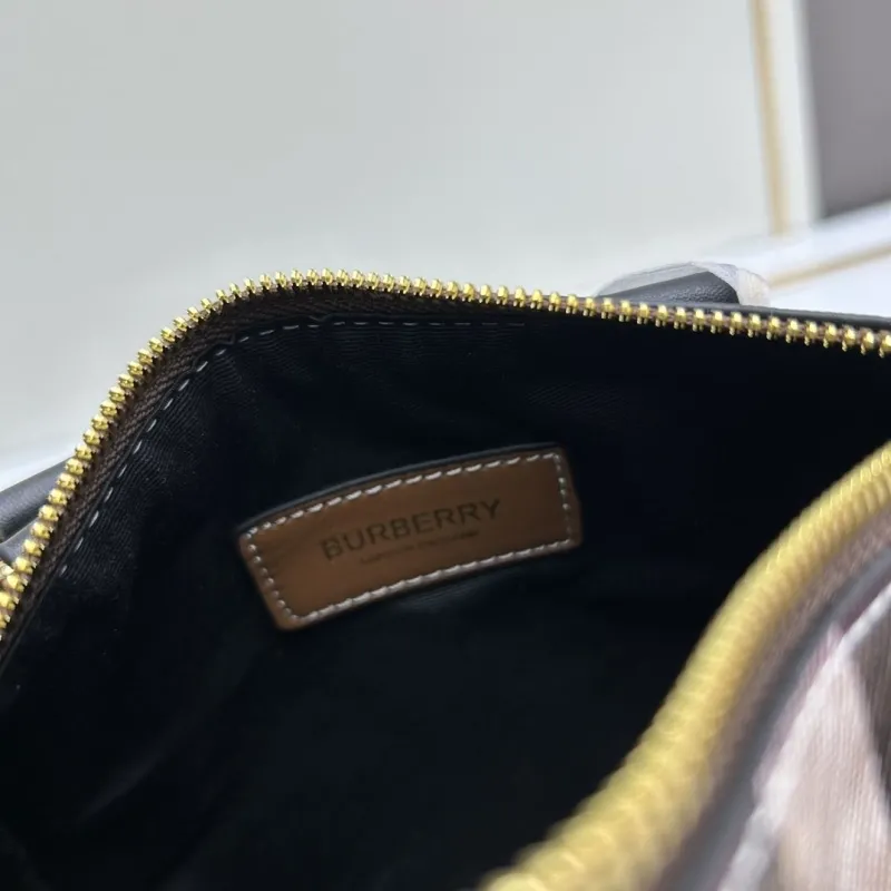 Burberry Brown Check Small Boston Crossbody Handbag - Image 8