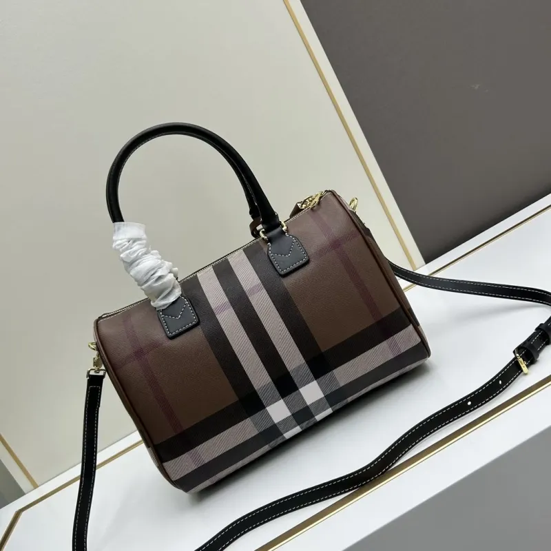 Burberry Brown Check Speedy Shoulder Handbag - Image 3