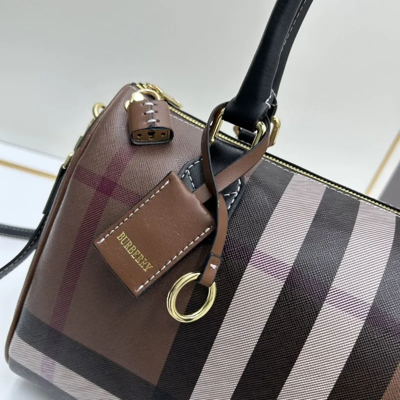 Burberry Brown Check Speedy Shoulder Handbag - Image 4