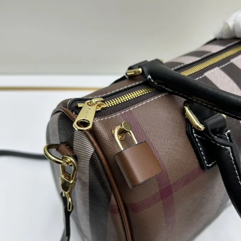 Burberry Brown Check Speedy Shoulder Handbag - Image 6