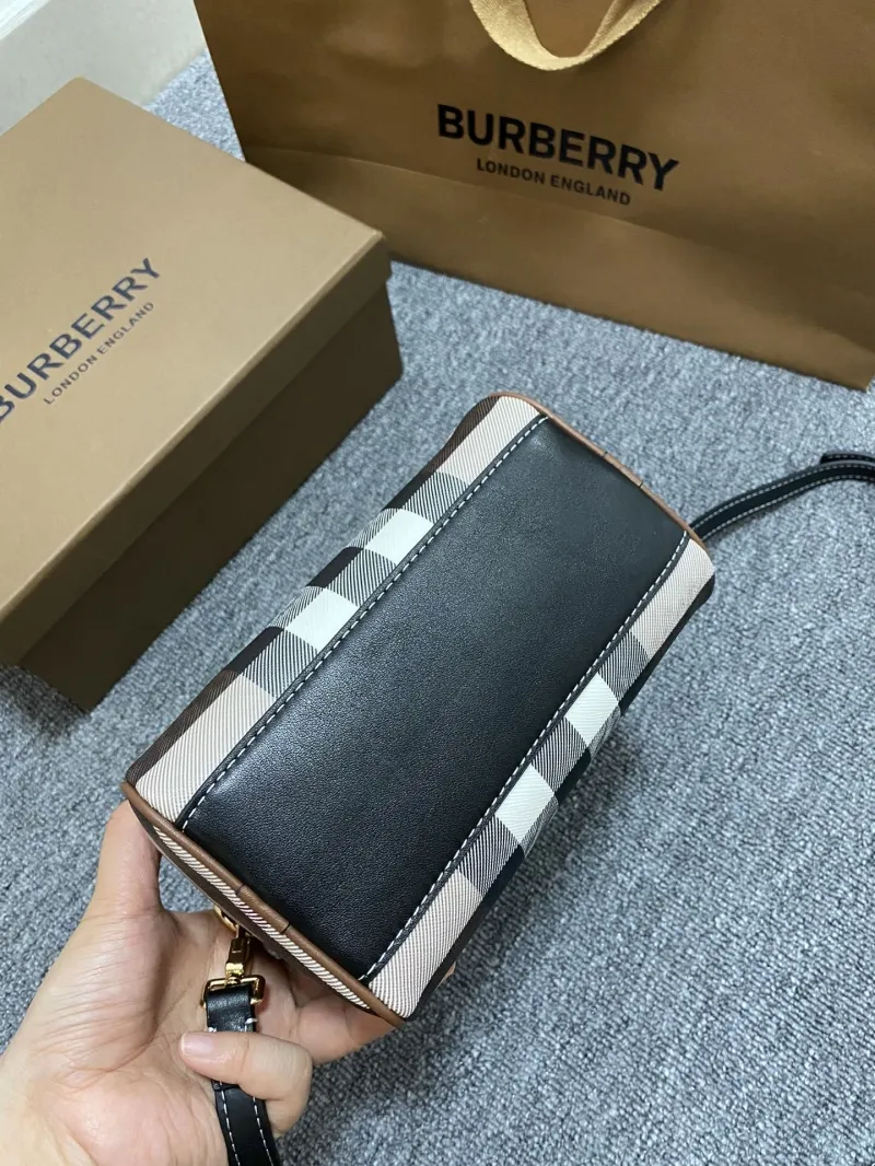 Burberry Mini Brown Check Crossbody Bag - Image 8