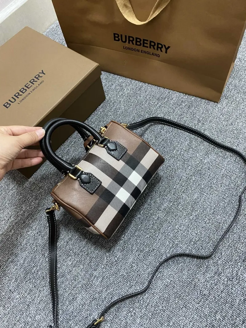 Burberry Mini Brown Check Crossbody Bag - Image 9