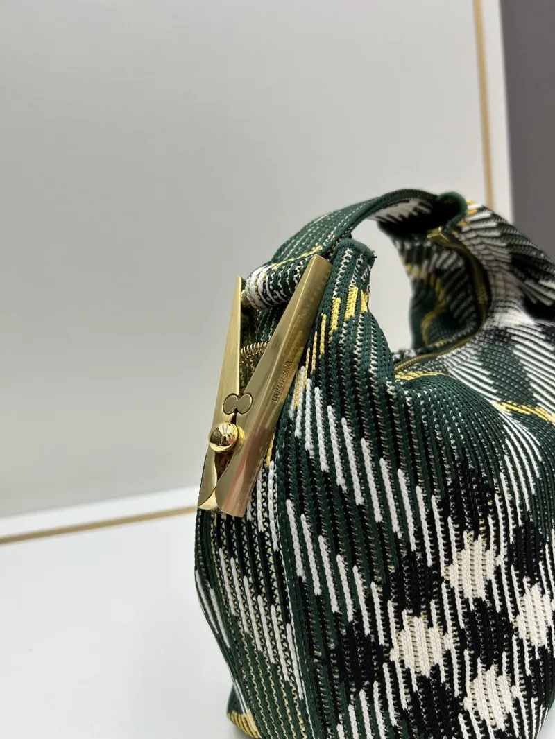 Burberry Green Plaid Top Handle Bag 8421 - Image 4