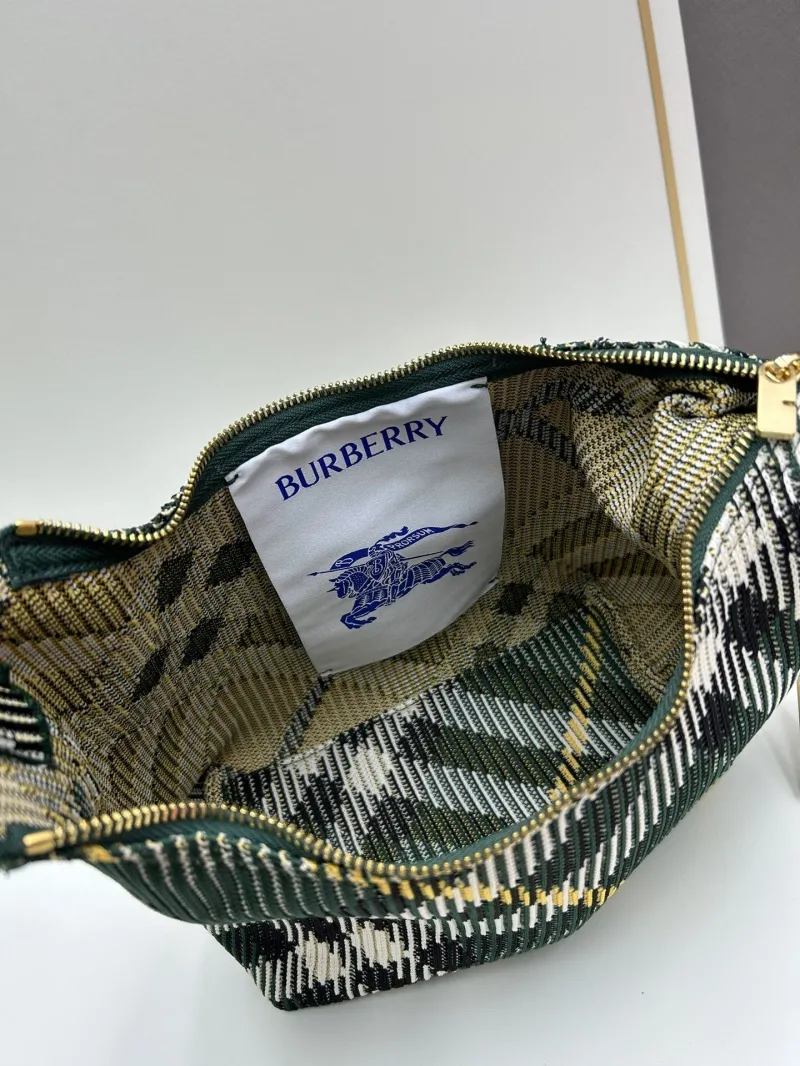 Burberry Green Plaid Top Handle Bag 8421 - Image 7