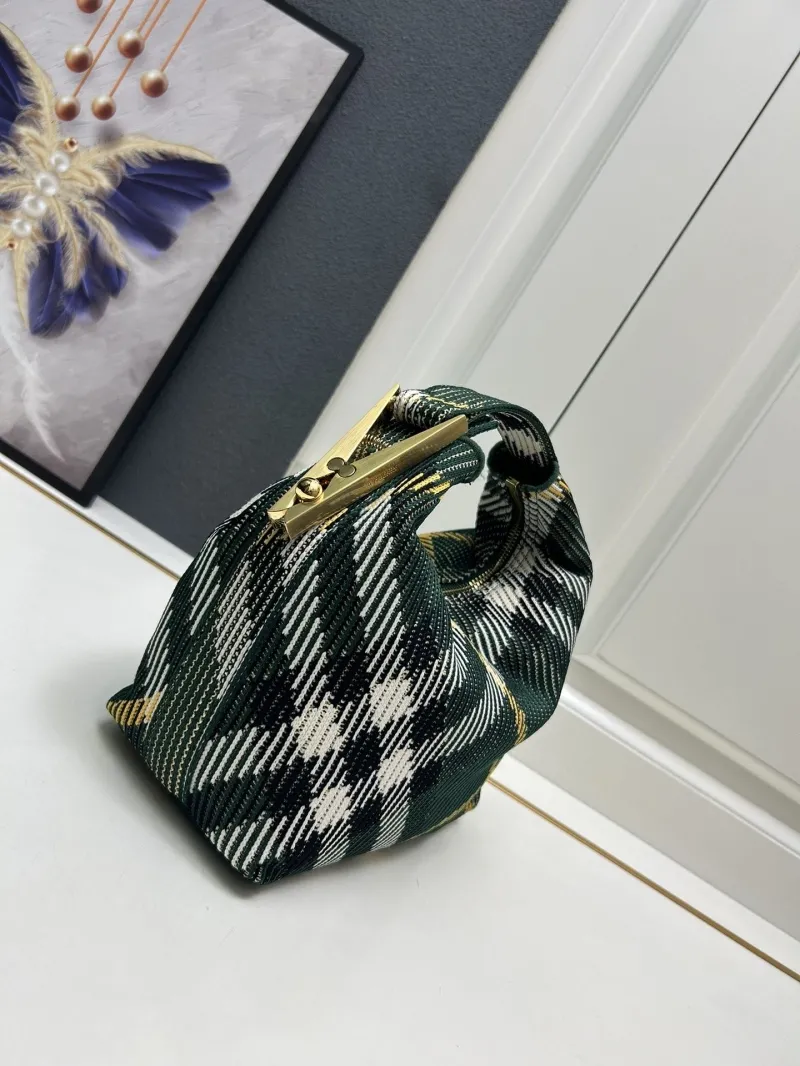 Burberry Green Plaid Top Handle Bag 8421 - Image 4