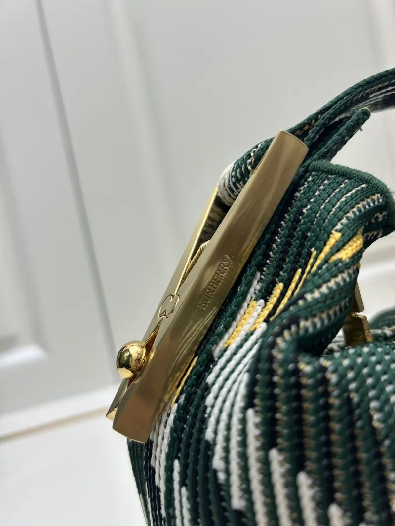 Burberry Green Plaid Top Handle Bag 8421 - Image 6