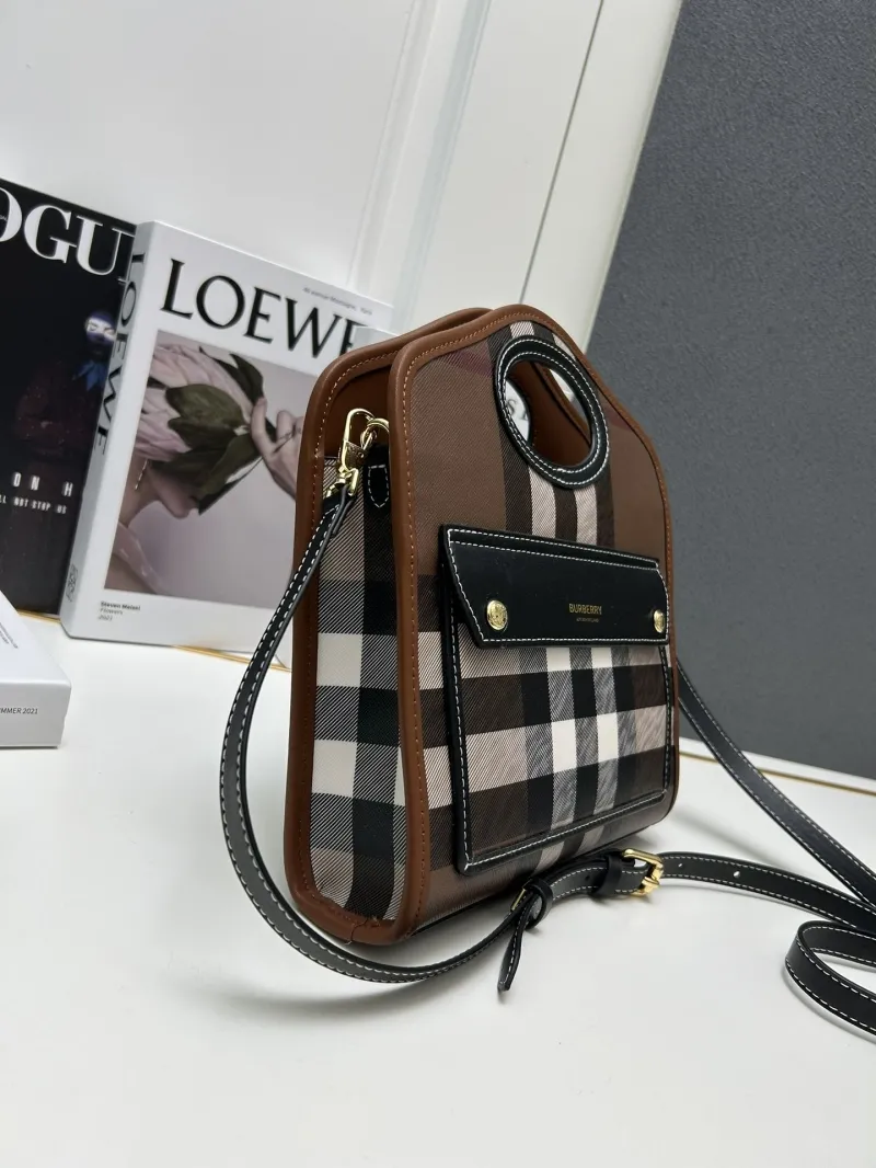 Burberry 8320 Check Top Handle Crossbody Bag - Image 3