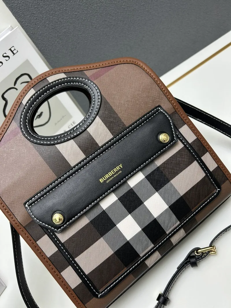 Burberry 8320 Check Top Handle Crossbody Bag - Image 4