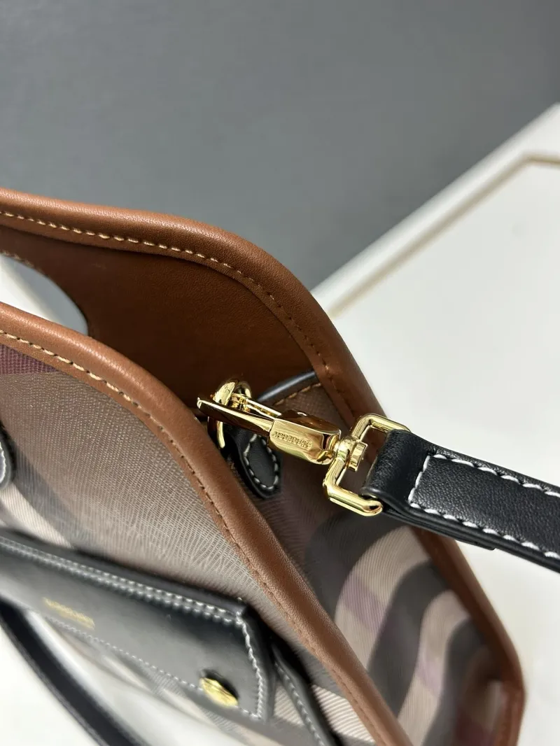 Burberry 8320 Check Top Handle Crossbody Bag - Image 5