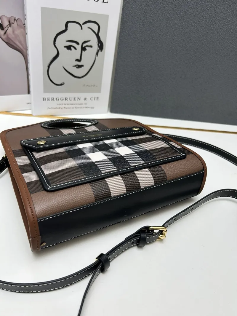 Burberry 8320 Check Top Handle Crossbody Bag - Image 6