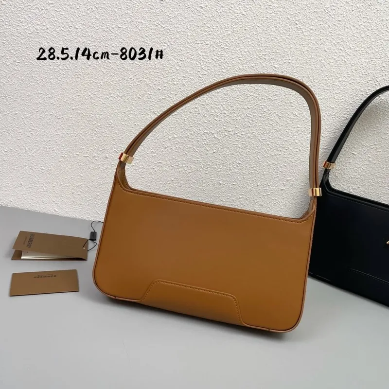 Burberry Brown Leather Shoulder Bag 8031 - Image 3