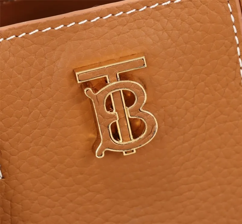 Burberry Tan Leather Top Handle Tote Bag - Image 7